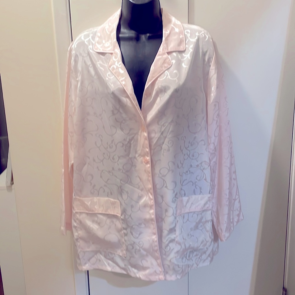 New Jacklyn Smith vintage sateen night shirt light pink M